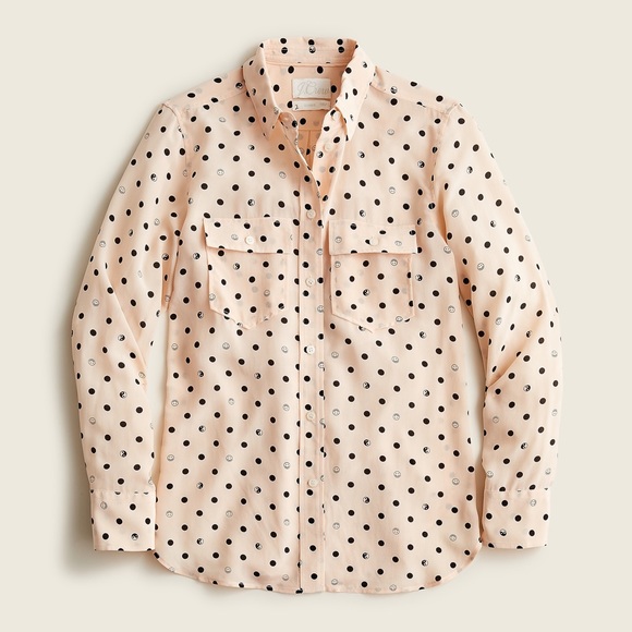 JCREW CLASSIC-FIT SILK SHIRT IN MIXED DOTS - Picture 3 of 5